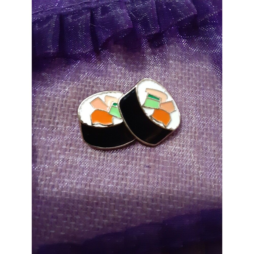 Sushi Nori Roasted Seaweed Roll Wrap Kimbap Laver Lapel Stick Safety Pin Brooch